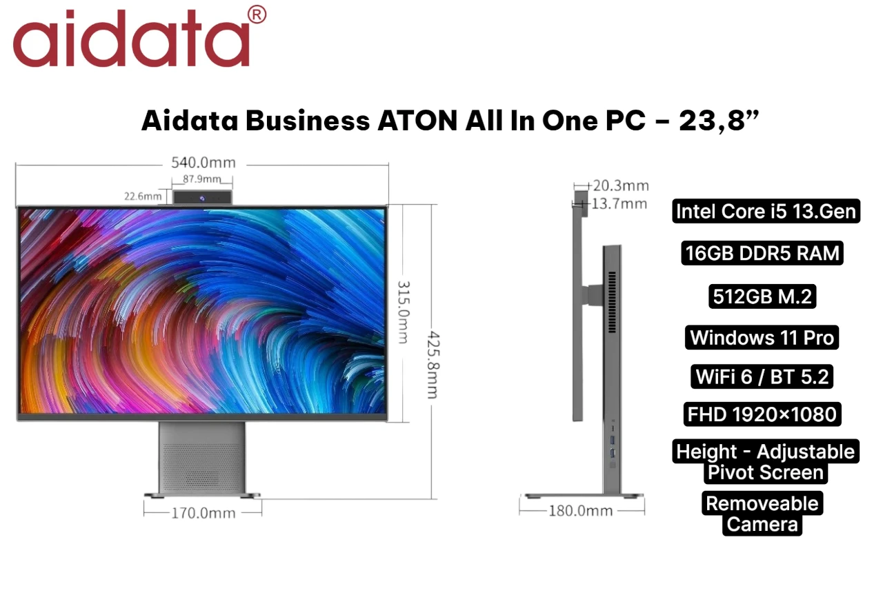 Aidata Business ATON AIO PC – I5 13 Gen.