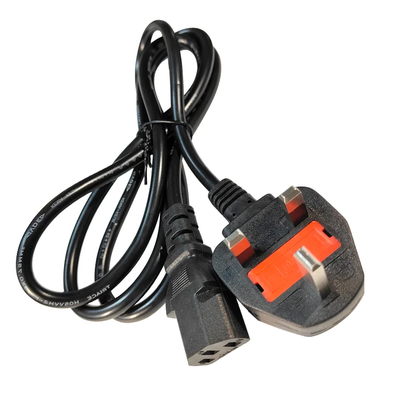 Copper 1.5m British Stan. Three-plug C13 Strap Fuse Laptop Cable